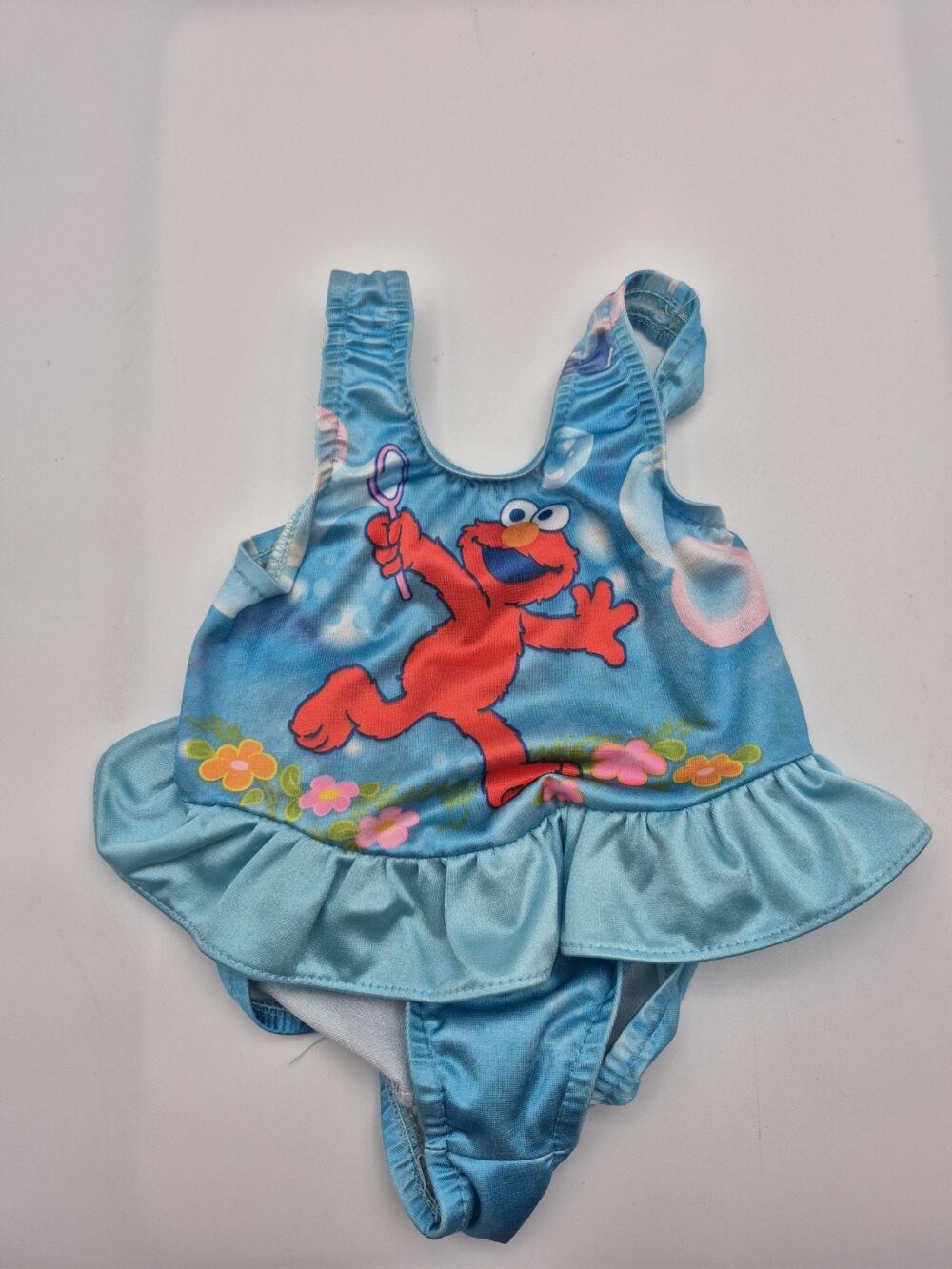 Vintage Sesame Street Elmo Girl's Bathing Suit 12 Months Made In USA